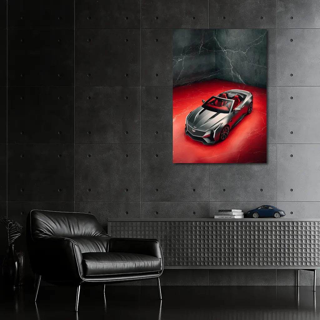 Cadillac XLR Roadster Red Marble Studio – Wall Art