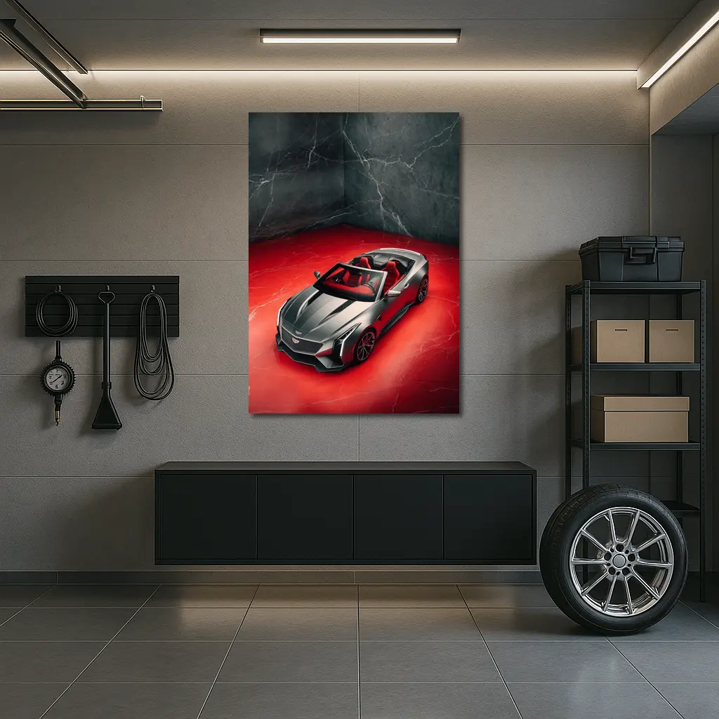 Cadillac XLR Roadster Red Marble Studio – Wall Art