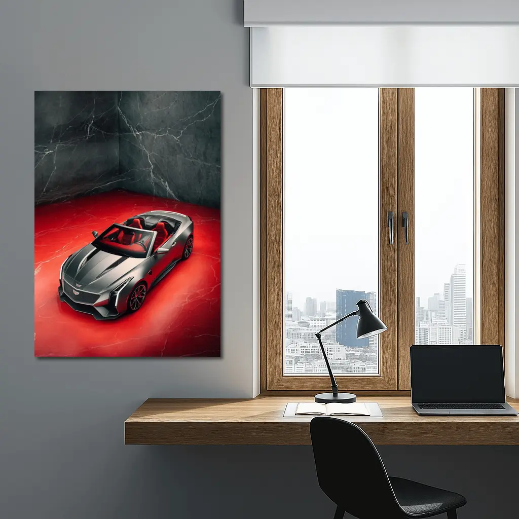 Cadillac XLR Roadster Red Marble Studio – Wall Art