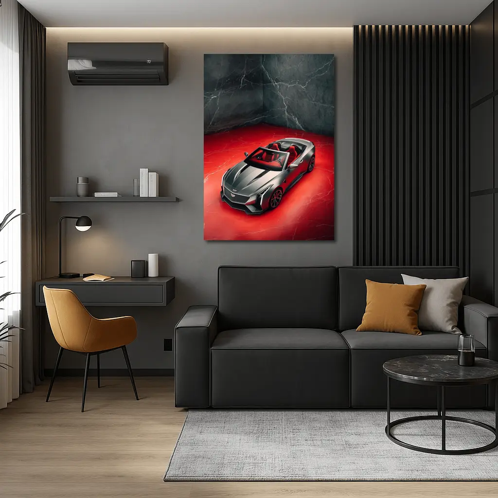 Cadillac XLR Roadster Red Marble Studio – Wall Art