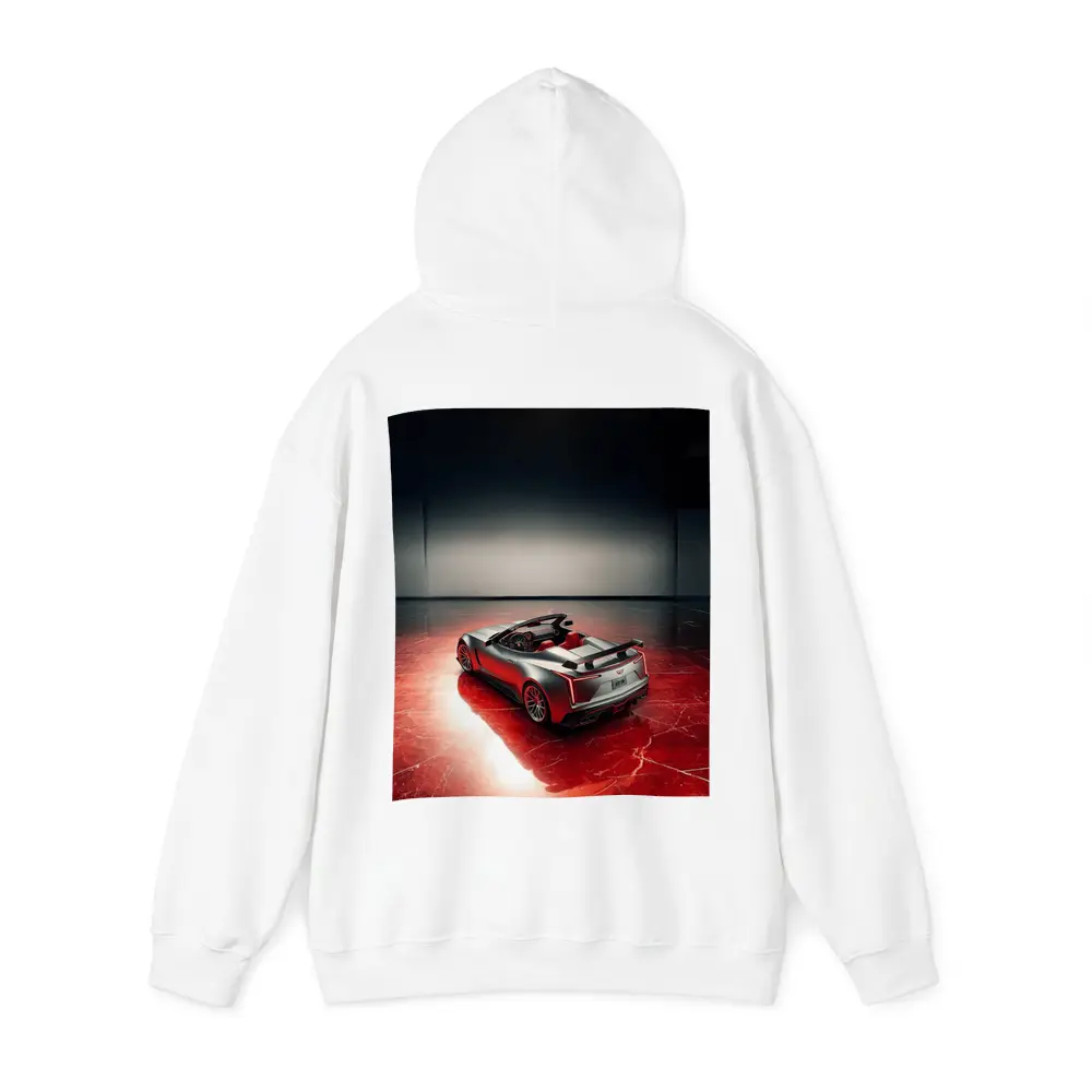 Cadillac XLR Roadster On Red Marble Floor – Hoodies