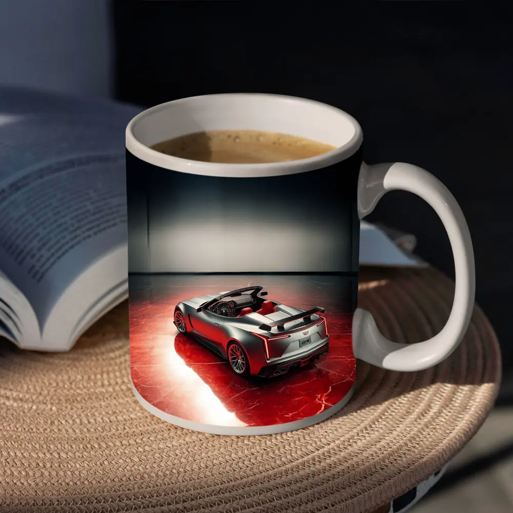Cadillac XLR Roadster On Red Marble Floor – Mugs