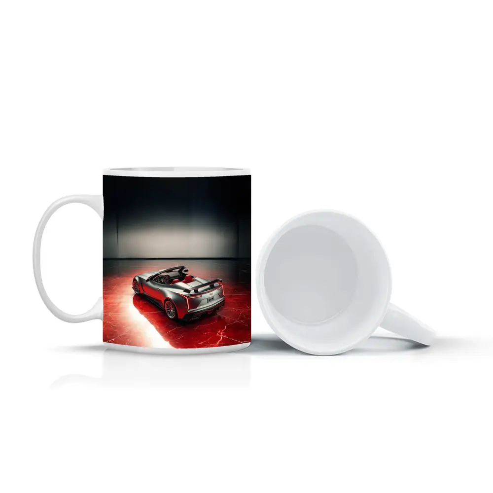 Cadillac XLR Roadster On Red Marble Floor – Mugs