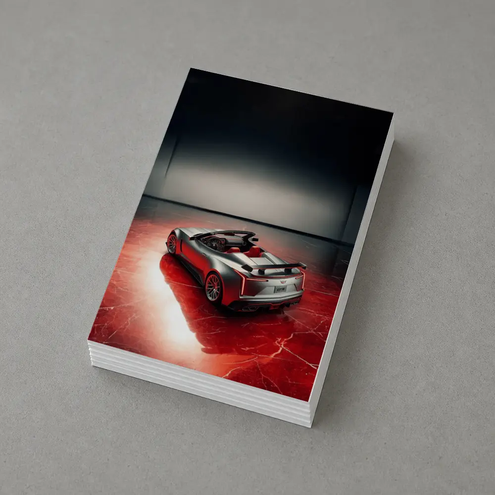 Cadillac XLR Roadster On Red Marble Floor – Postcards