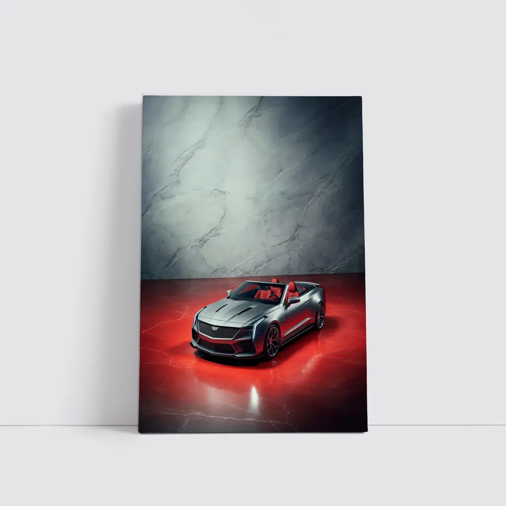 Cadillac XLR Roadster Silver Red Marble – Wall Art