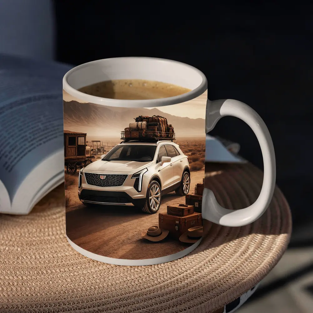 Cadillac XT4 SUV Desert Adventure Scene – Mugs