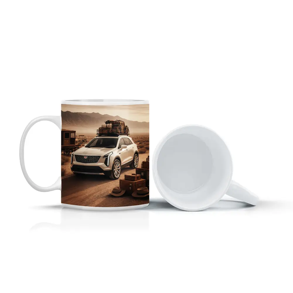 Cadillac XT4 SUV Desert Adventure Scene – Mugs