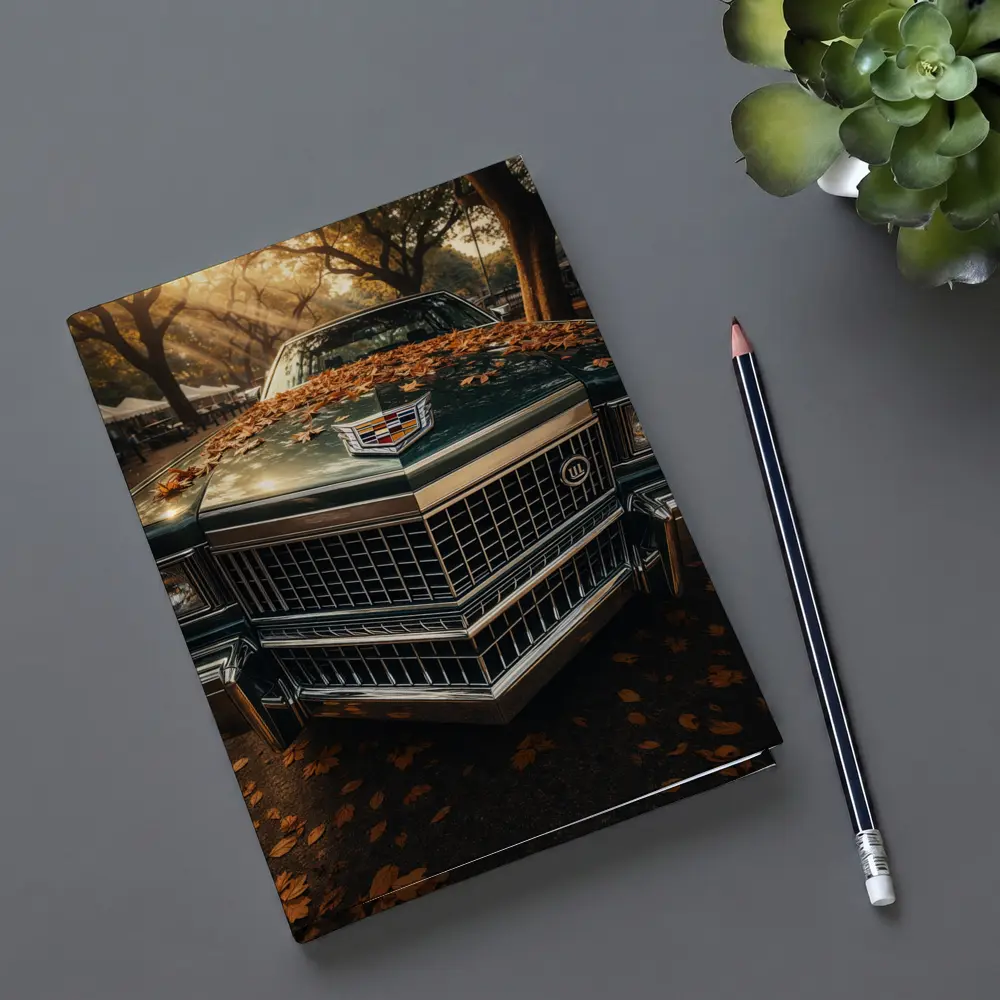 Cadillac Classic Car Hood Autumn Park – Notebooks
