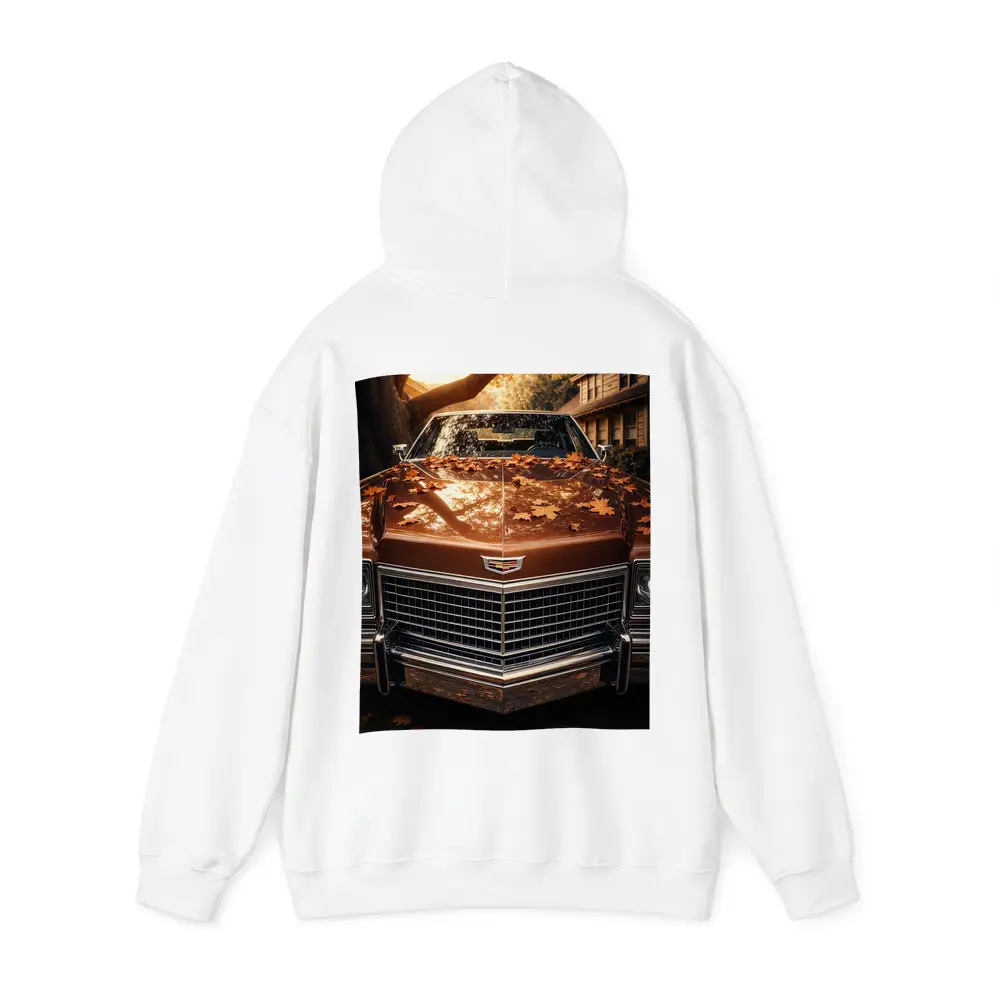 Cadillac Classic Car Autumn Leaves Driveway – Hoodies