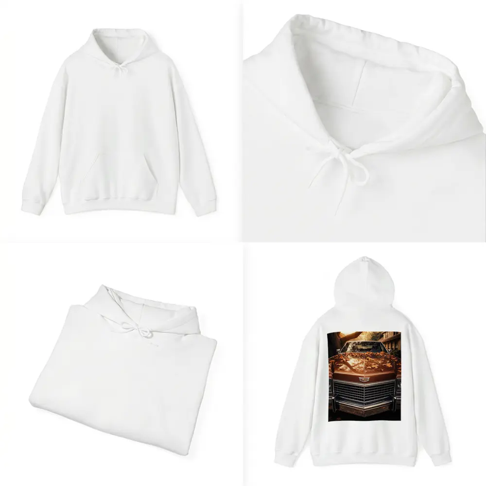 Cadillac Classic Car Autumn Leaves Driveway – Hoodies