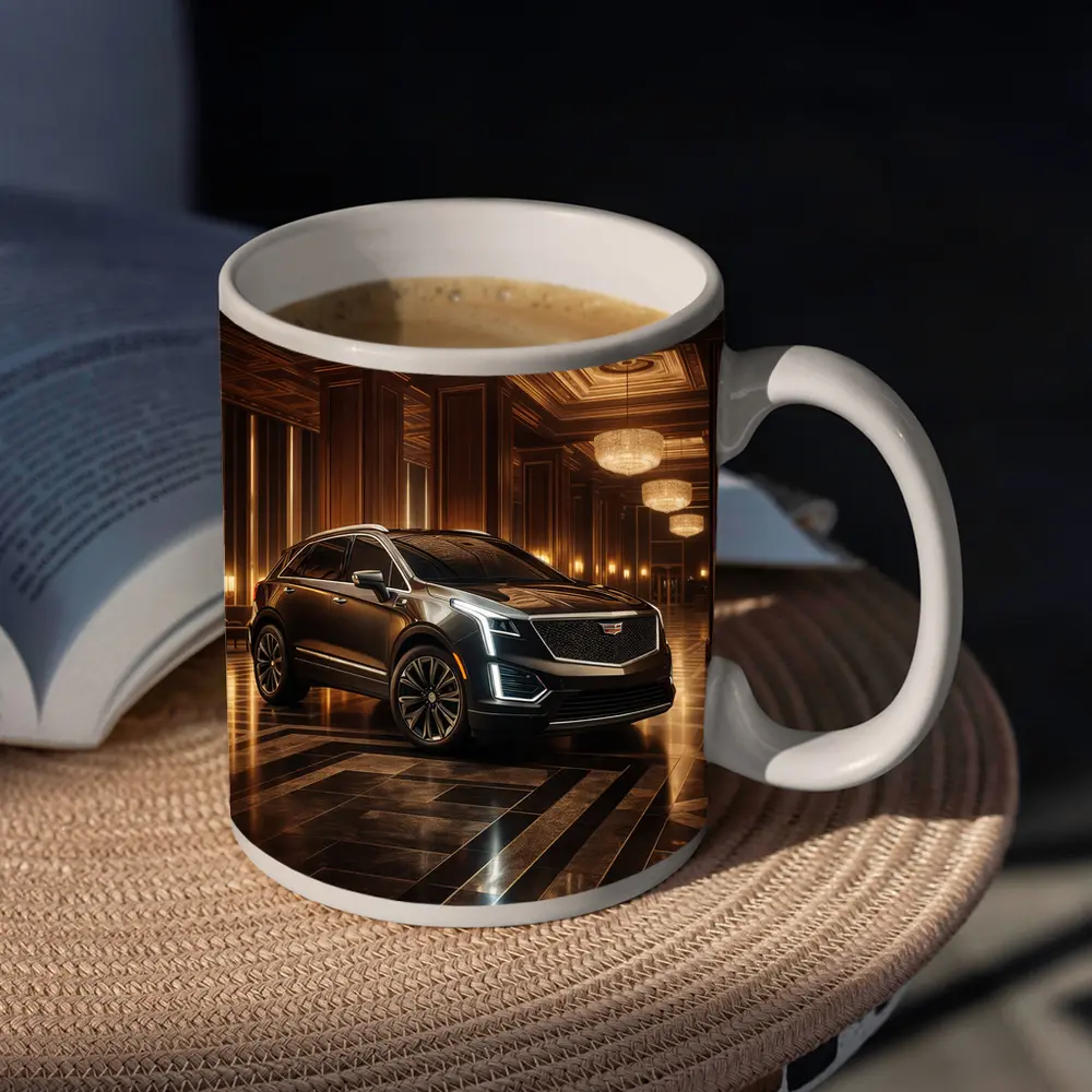 Cadillac XT5 Inside Luxury Hotel Lobby – Mugs