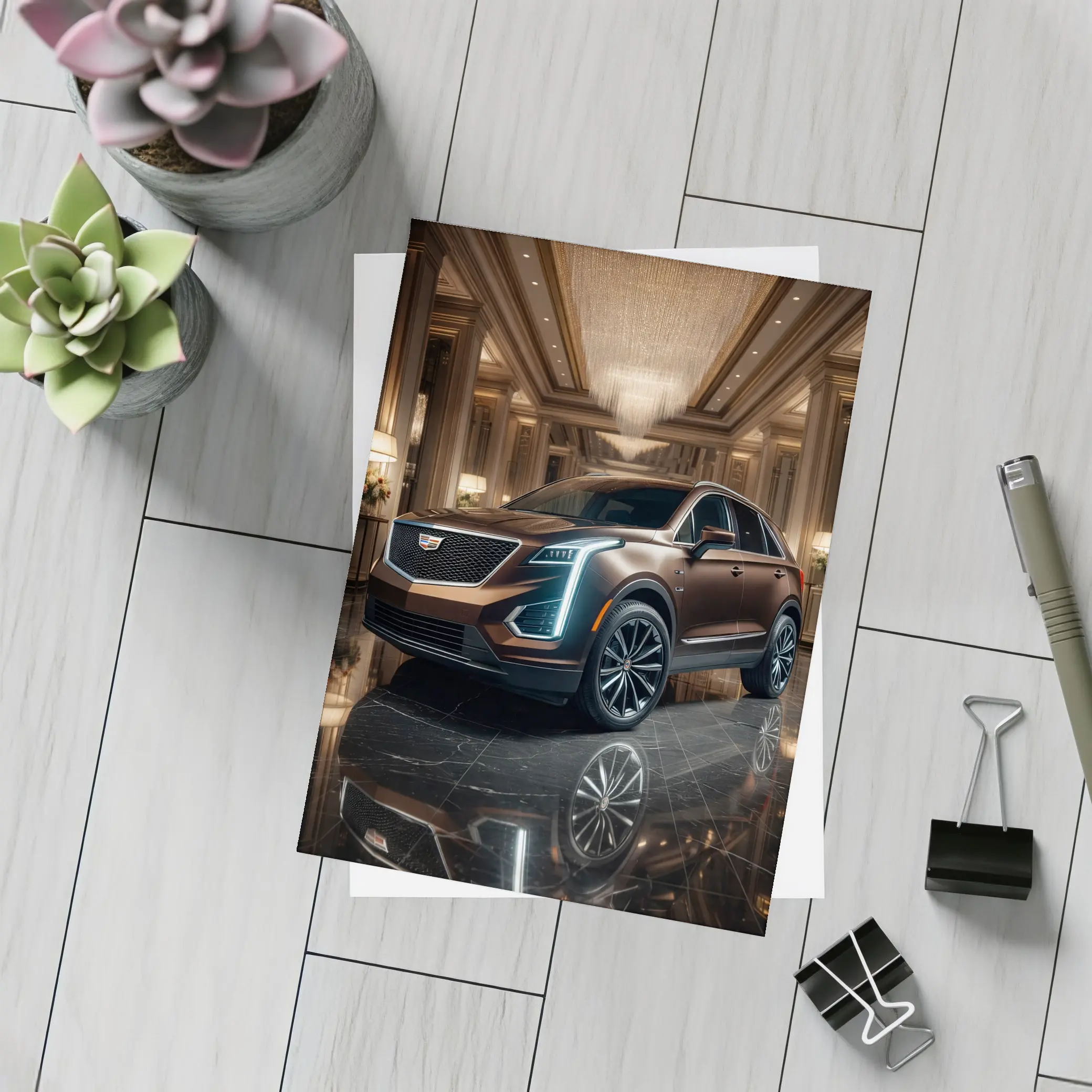 Cadillac XT5 SUV Inside Luxury Hotel – Postcards