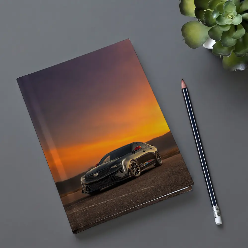 Cadillac CT5 Black Sedan Sunset Sky – Notebooks