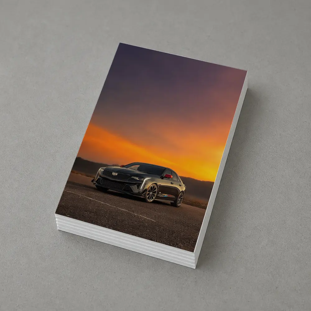 Cadillac CT5 Black Sedan Sunset Sky – Postcards