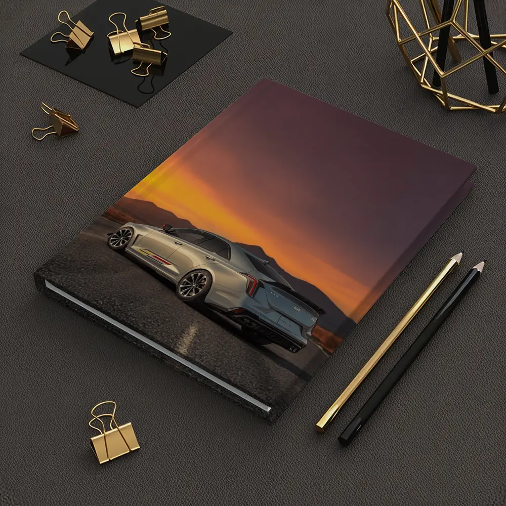 Cadillac CT5 Silver Sedan Sunset Road – Notebooks
