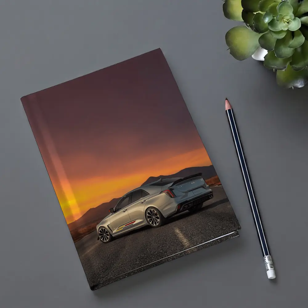 Cadillac CT5 Silver Sedan Sunset Road – Notebooks