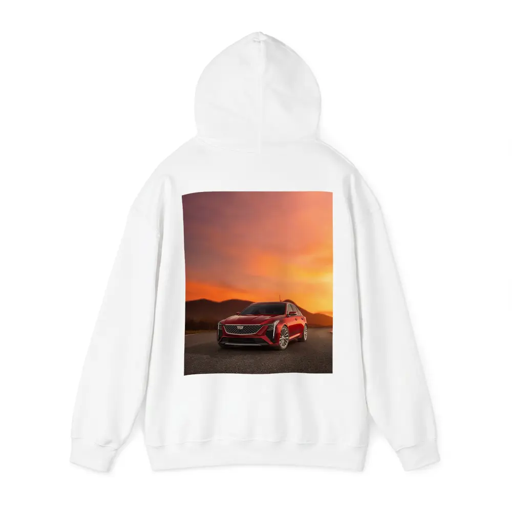 Cadillac CT5 Red Sedan Sunset Sky – Hoodies