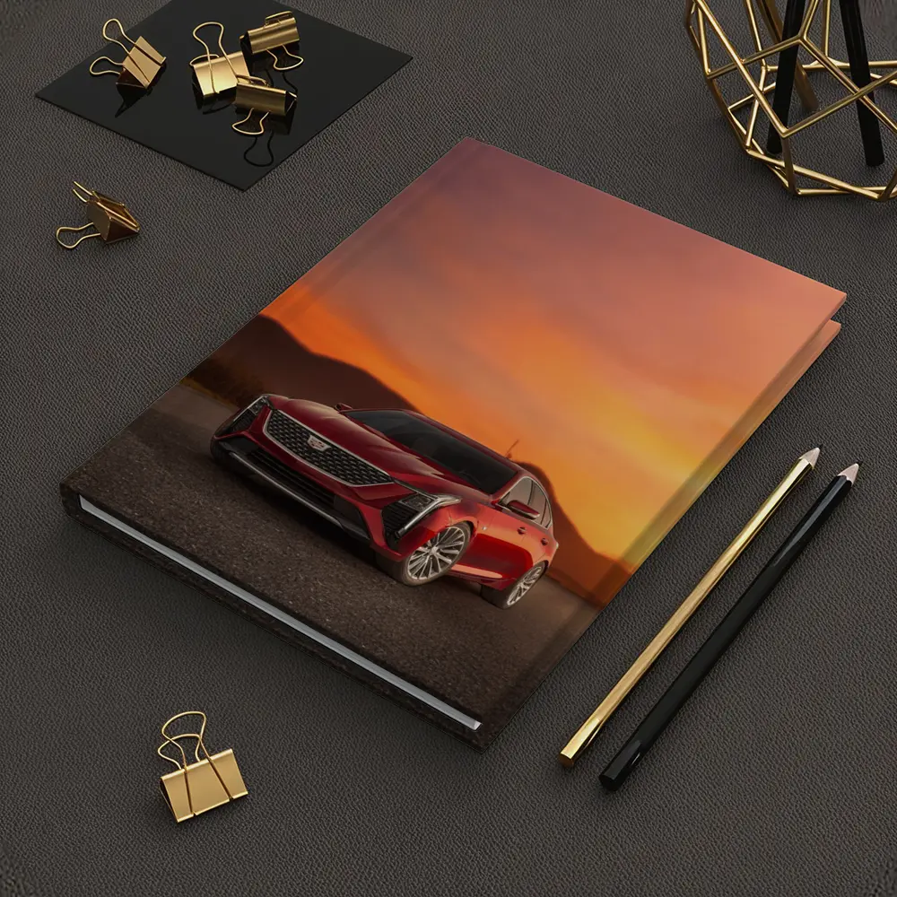 Cadillac CT5 Red Sedan Sunset Sky – Notebooks