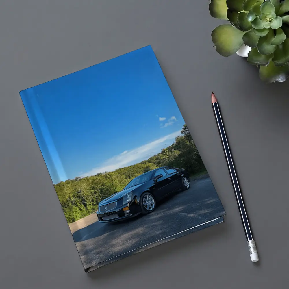 Black Cadillac CTS Parked Against Blue Sky – Notebooks