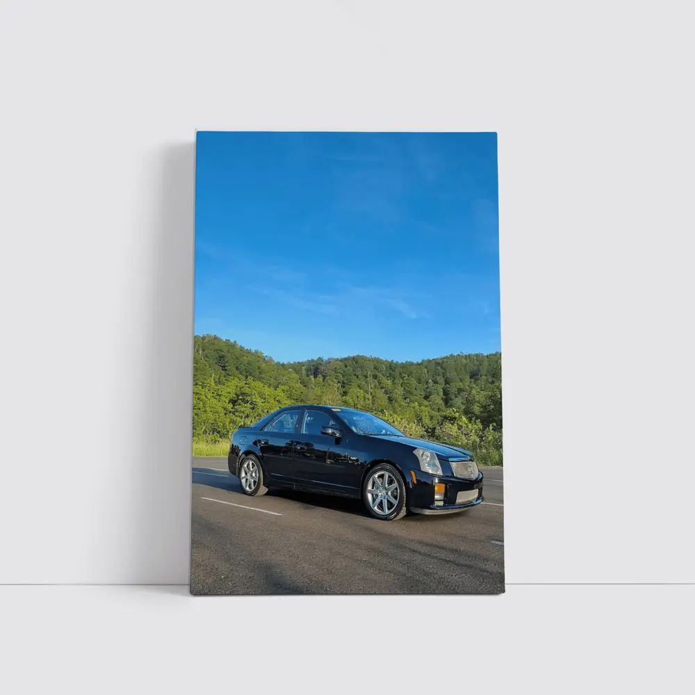 Cadillac CTS Black Sedan Mountain Road – Wall Art