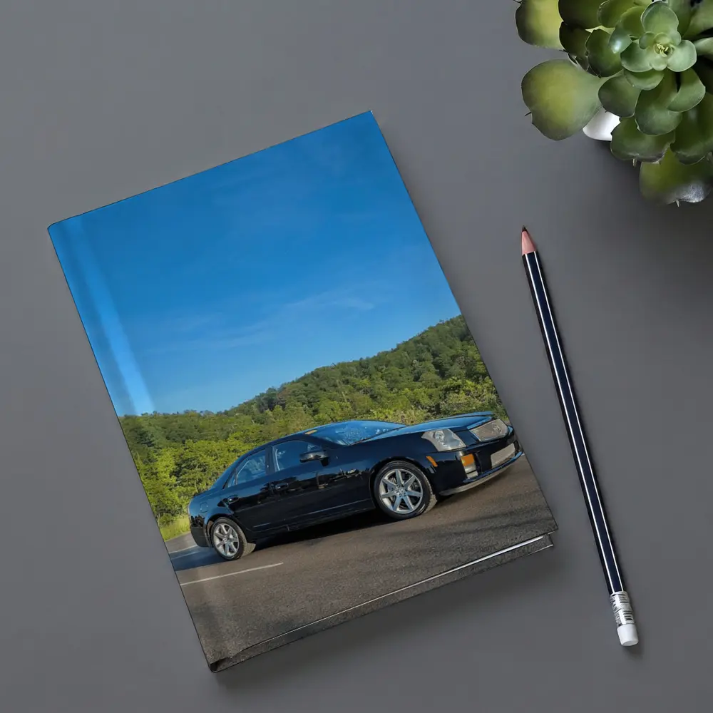 Cadillac CTS Black Sedan Mountain Road – Notebooks
