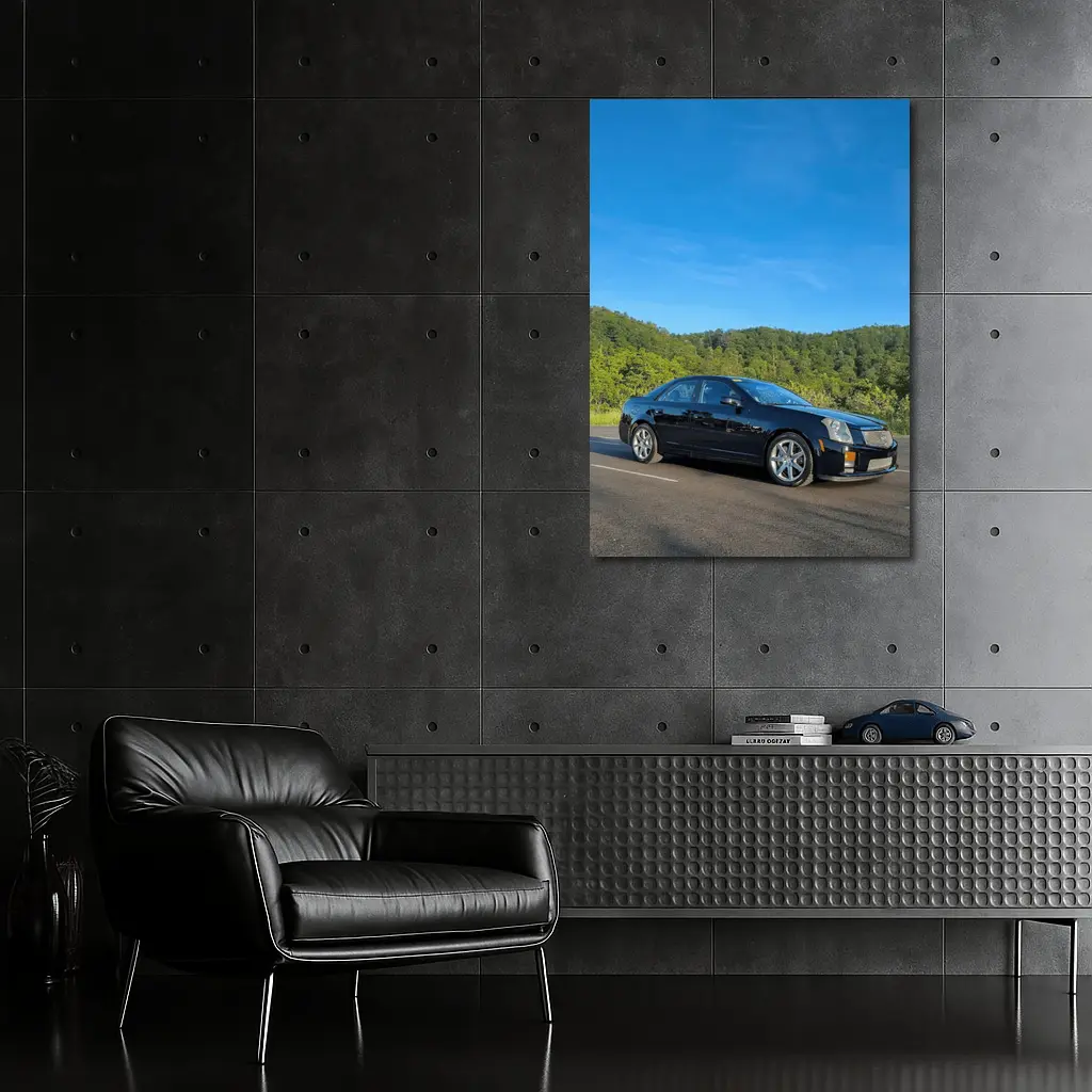 Cadillac CTS Black Sedan Mountain Road – Wall Art