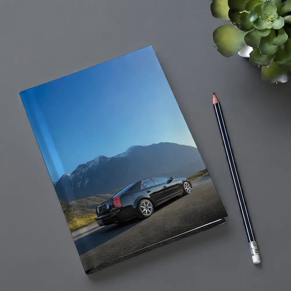 Cadillac CTS Black Sedan Mountain Road – Notebooks