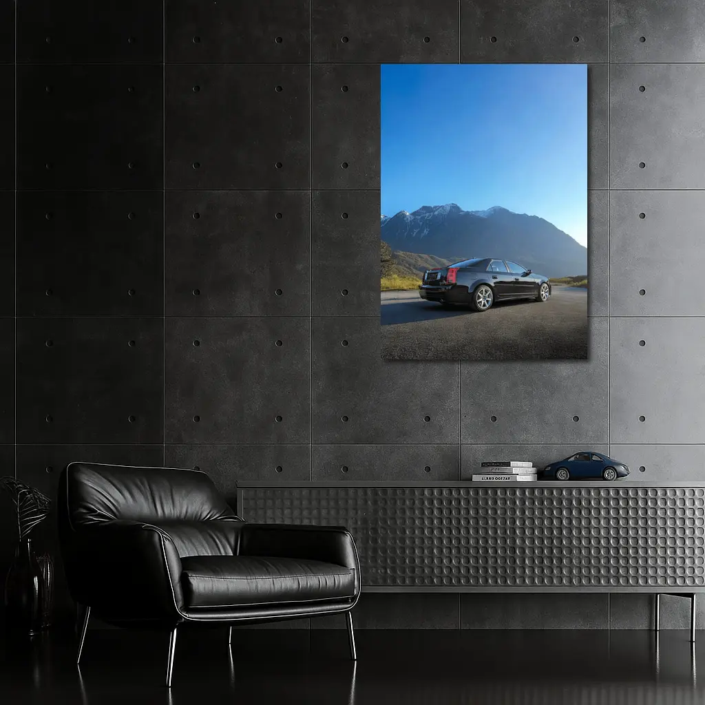 Cadillac CTS Black Sedan Mountain Road – Wall Art