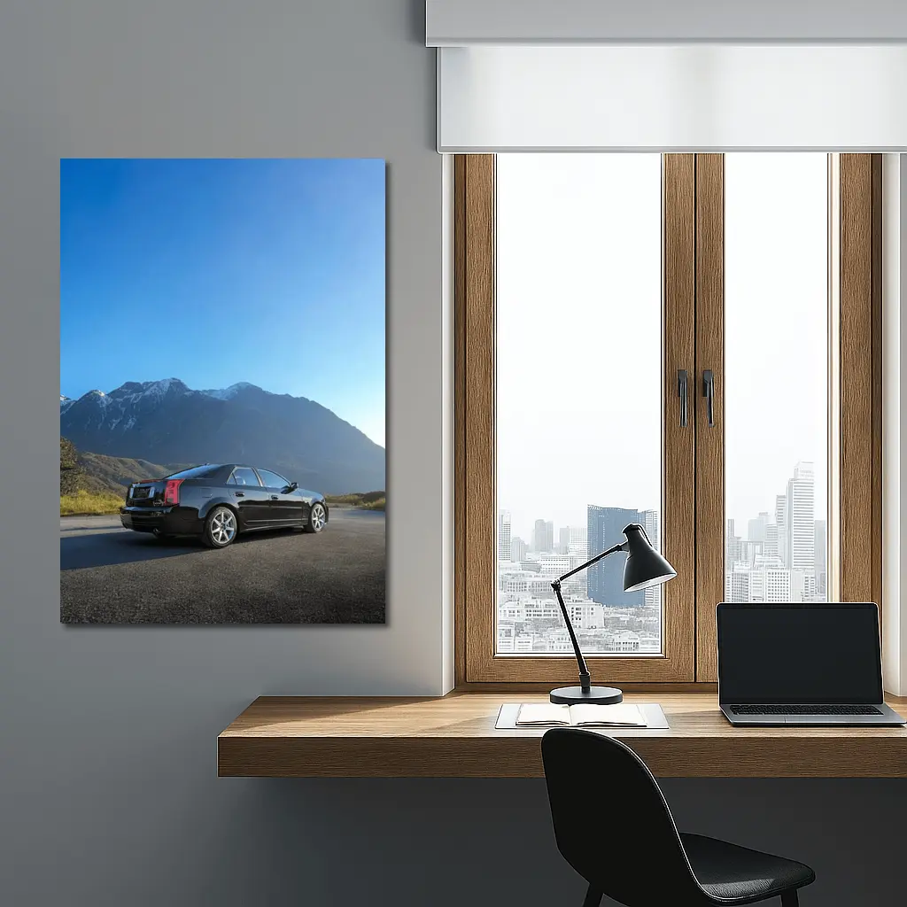 Cadillac CTS Black Sedan Mountain Road – Wall Art