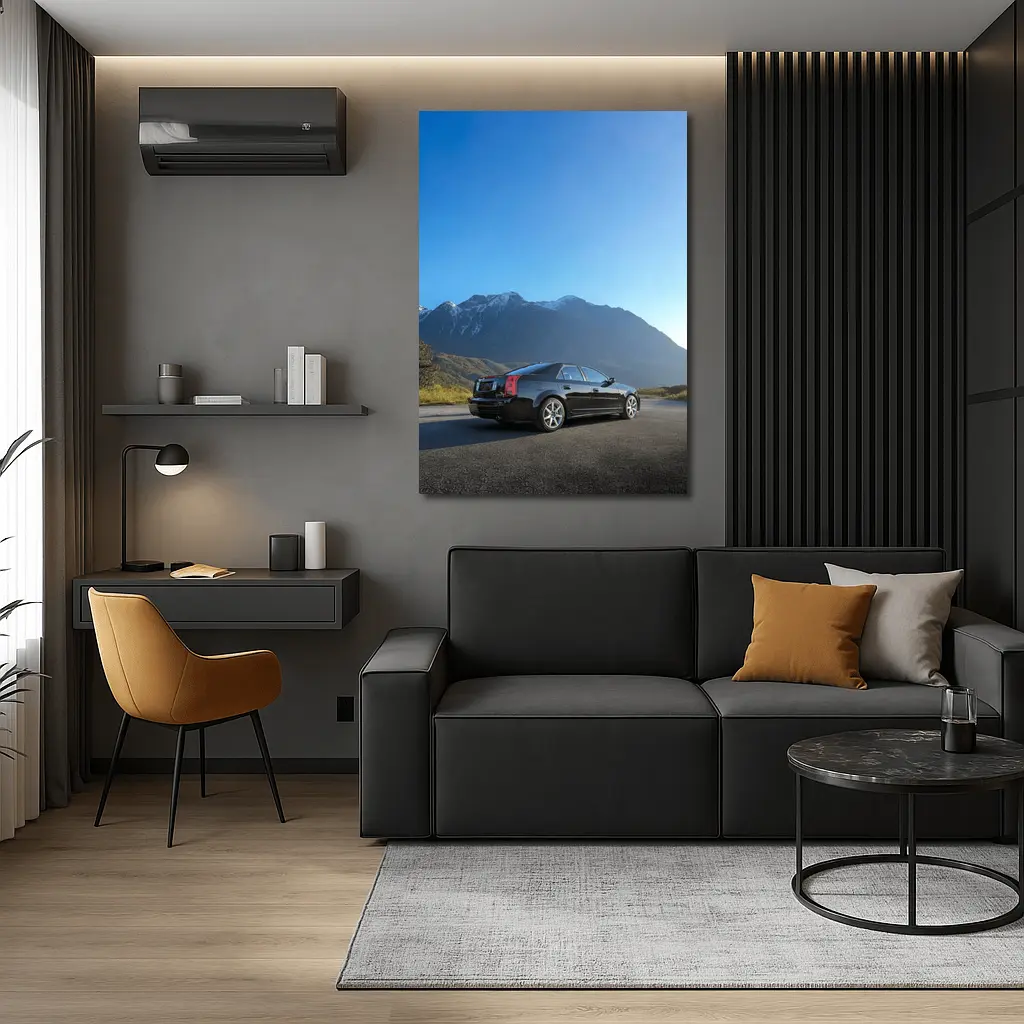 Cadillac CTS Black Sedan Mountain Road – Wall Art