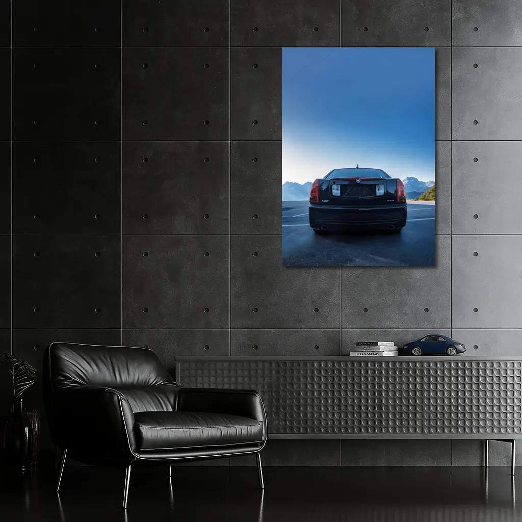 Cadillac CTS Black Rear Mountain Road – Wall Art