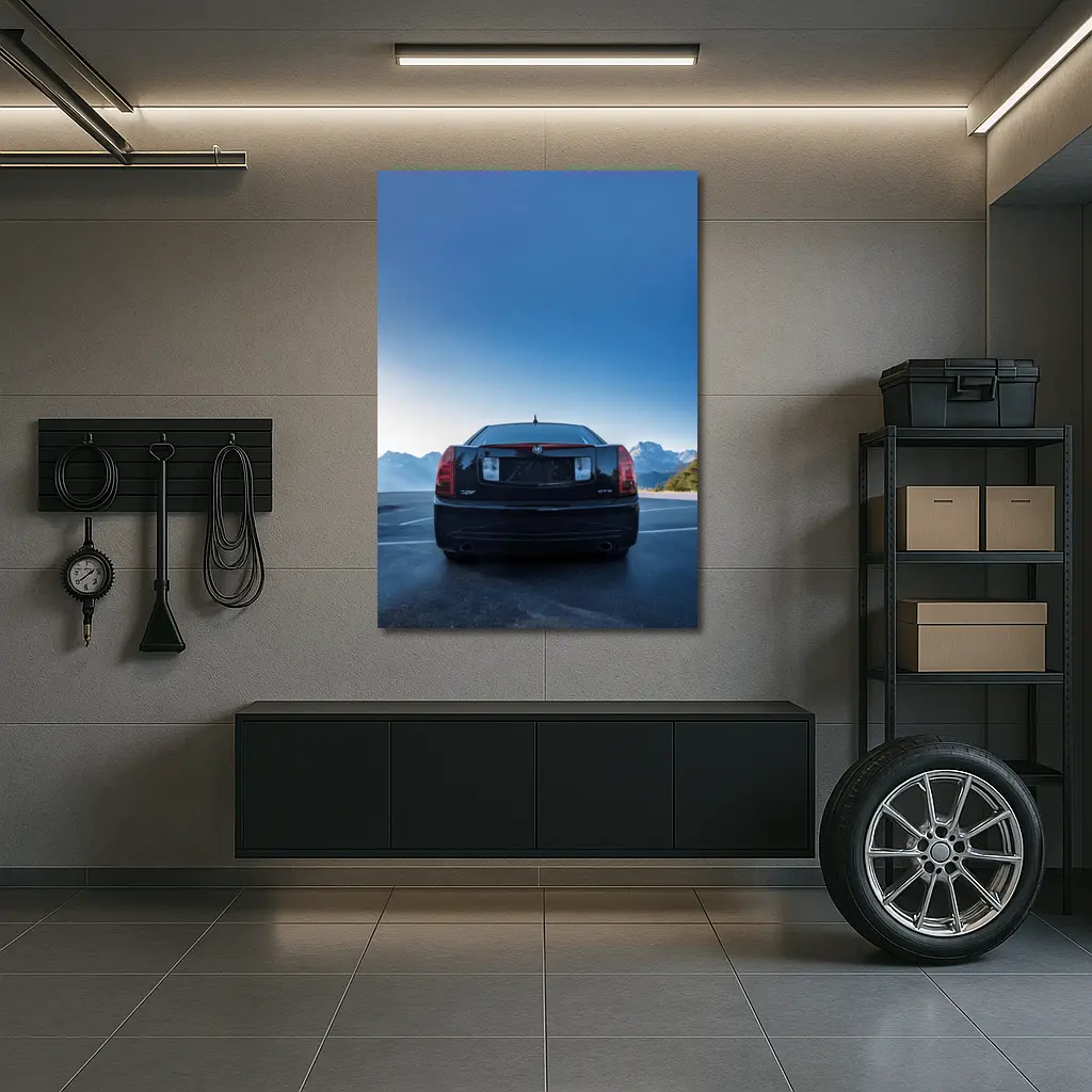 Cadillac CTS Black Rear Mountain Road – Wall Art