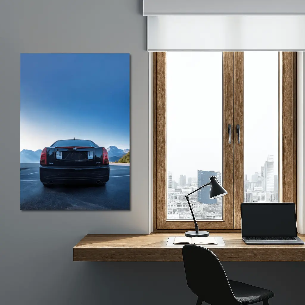 Cadillac CTS Black Rear Mountain Road – Wall Art
