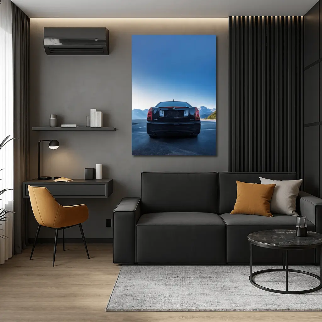 Cadillac CTS Black Rear Mountain Road – Wall Art