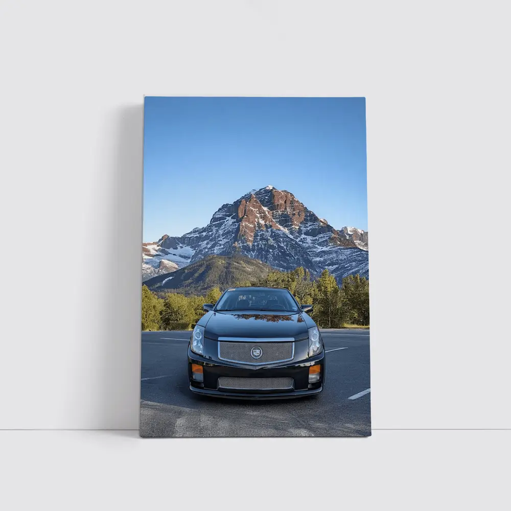 Cadillac CTS Black Car Mountain Background – Wall Art