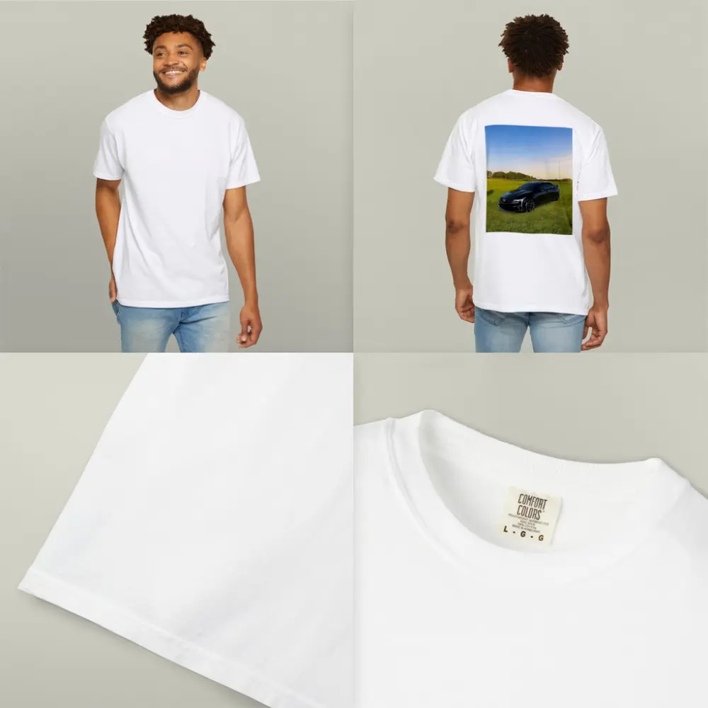 Black Cadillac CT5 Parked Green Field – T-Shirts