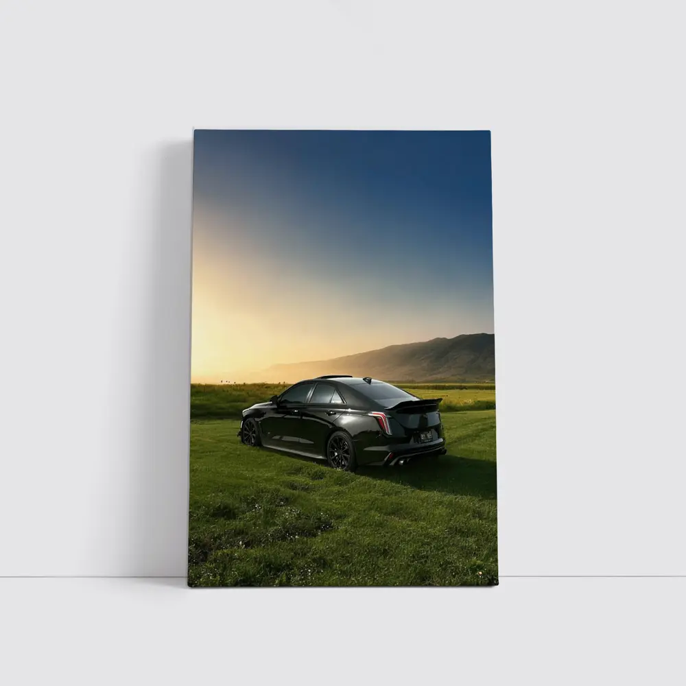Cadillac CT5 Black Sedan Sunset Field – Wall Art