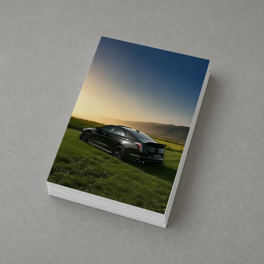 Cadillac CT5 Black Sedan Sunset Field – Postcards