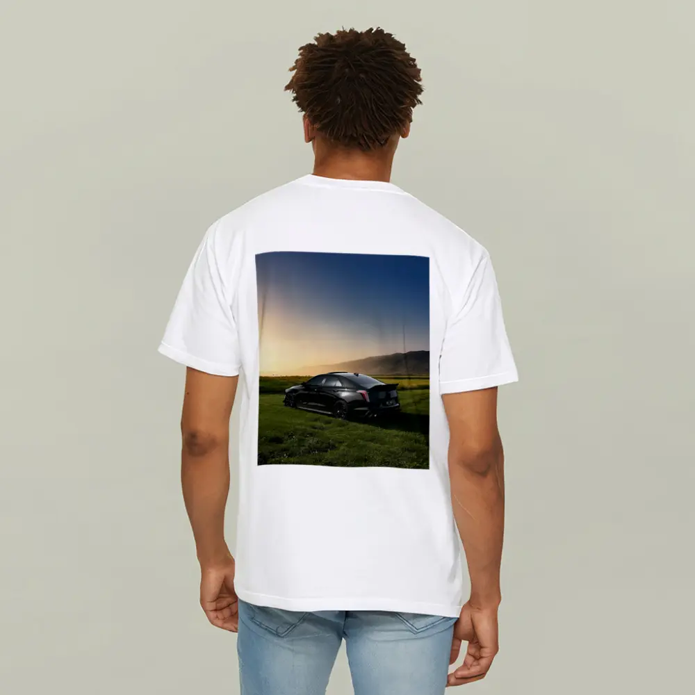 Cadillac CT5 Black Sedan Sunset Field – T-Shirts