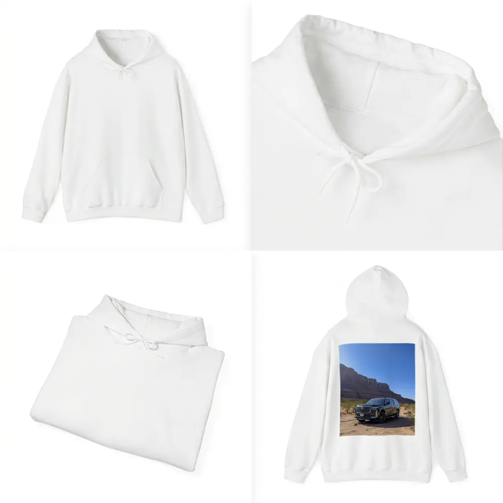 Black Cadillac Escalade Desert Canyon Landscape – Hoodies