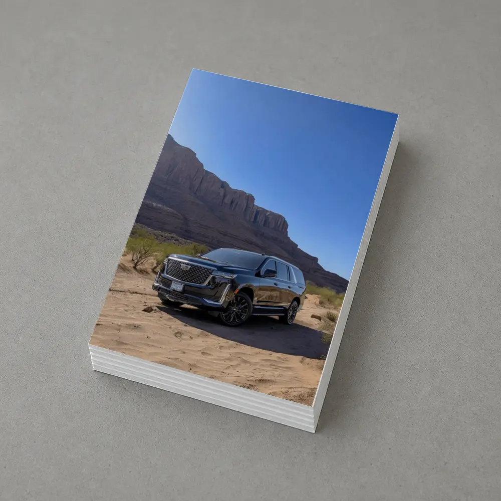 Black Cadillac Escalade Desert Canyon Landscape – Postcards