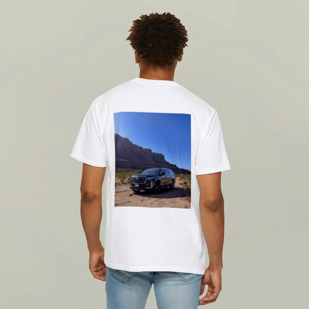 Black Cadillac Escalade Desert Canyon Landscape – T-Shirts