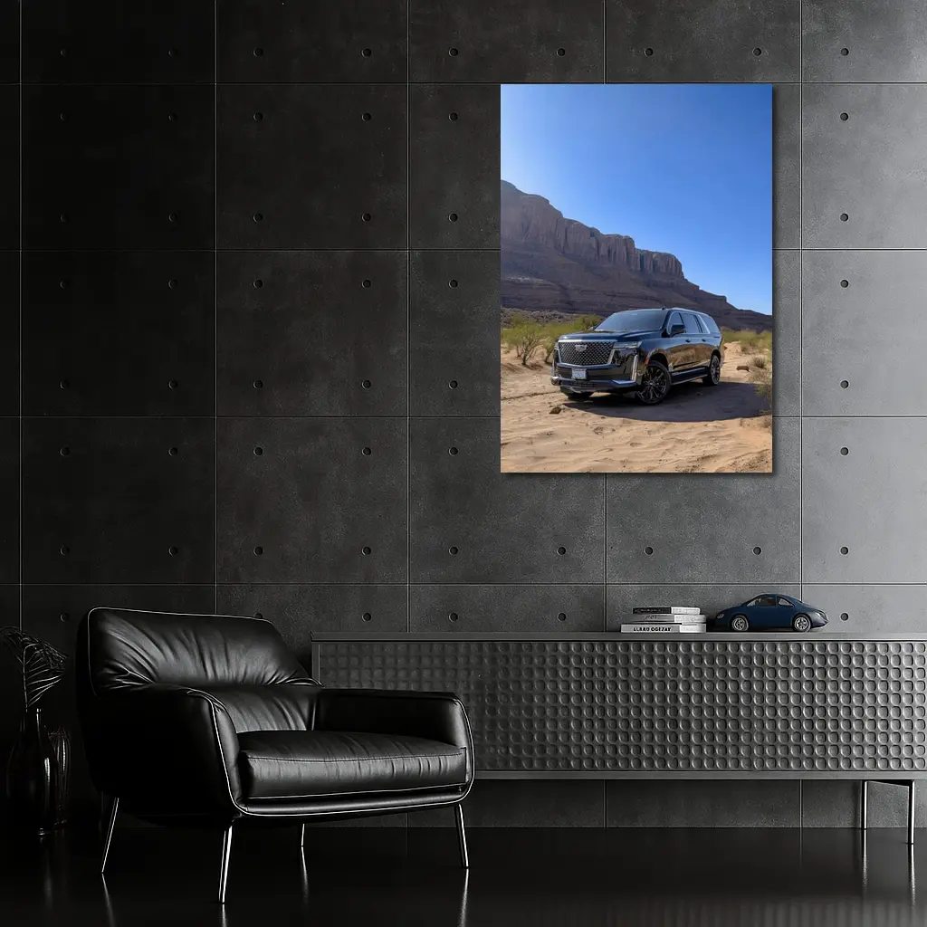 Black Cadillac Escalade Desert Canyon Landscape – Wall Art