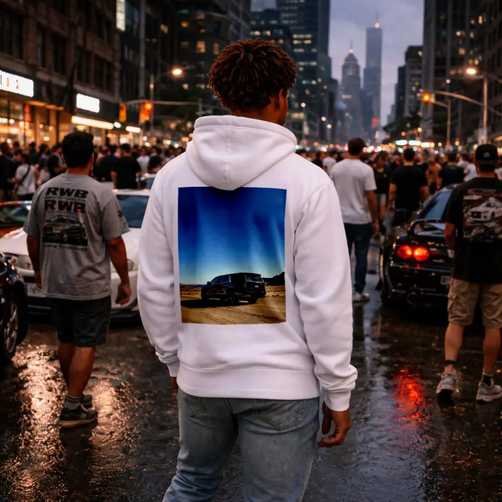 Black Cadillac Escalade Desert Dirt Road – Hoodies