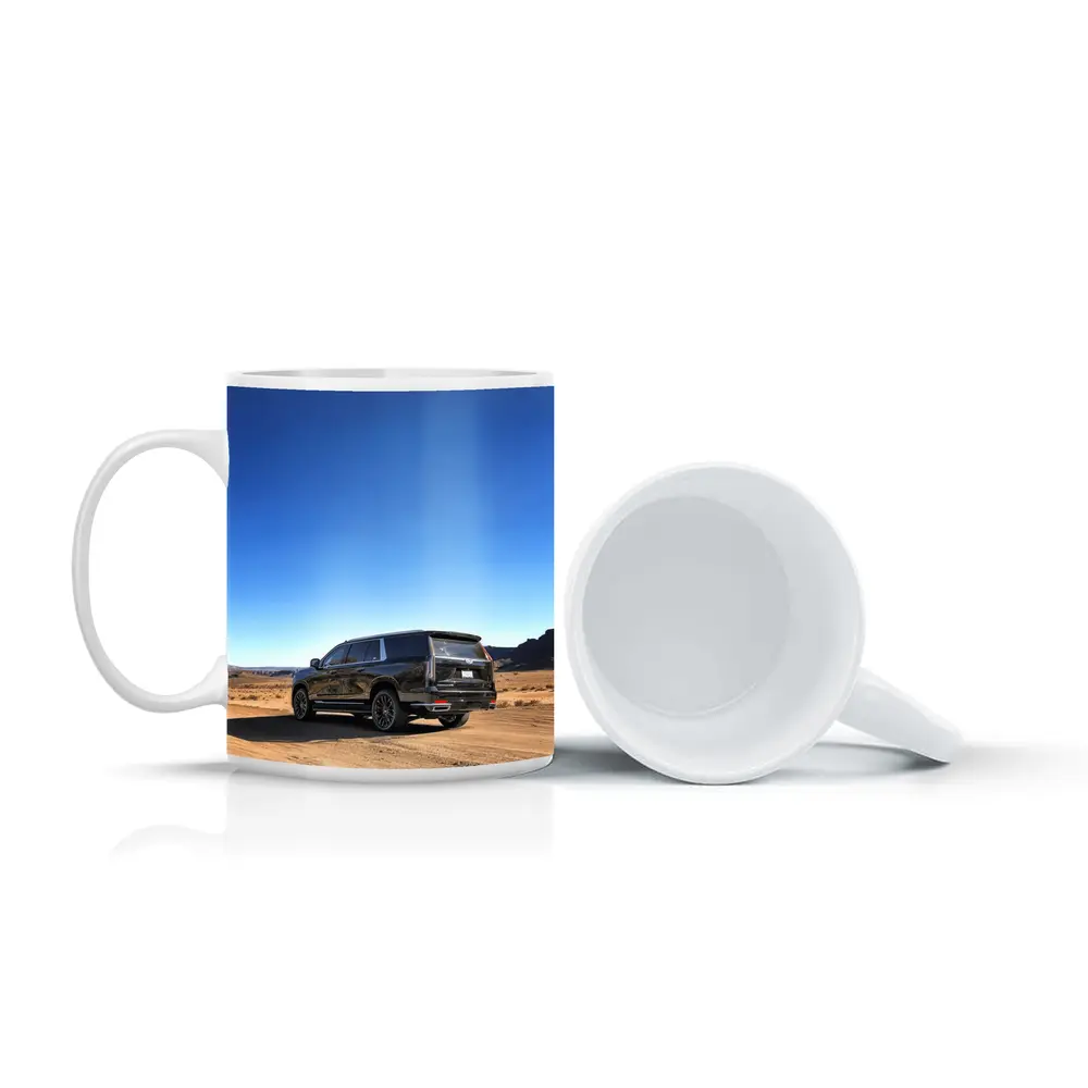 Black Cadillac Escalade Desert Dirt Road – Mugs
