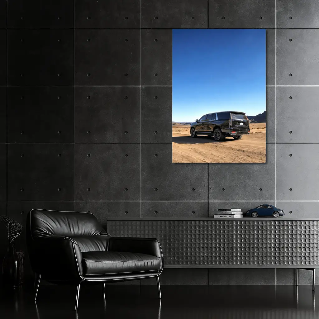 Black Cadillac Escalade Desert Dirt Road – Wall Art
