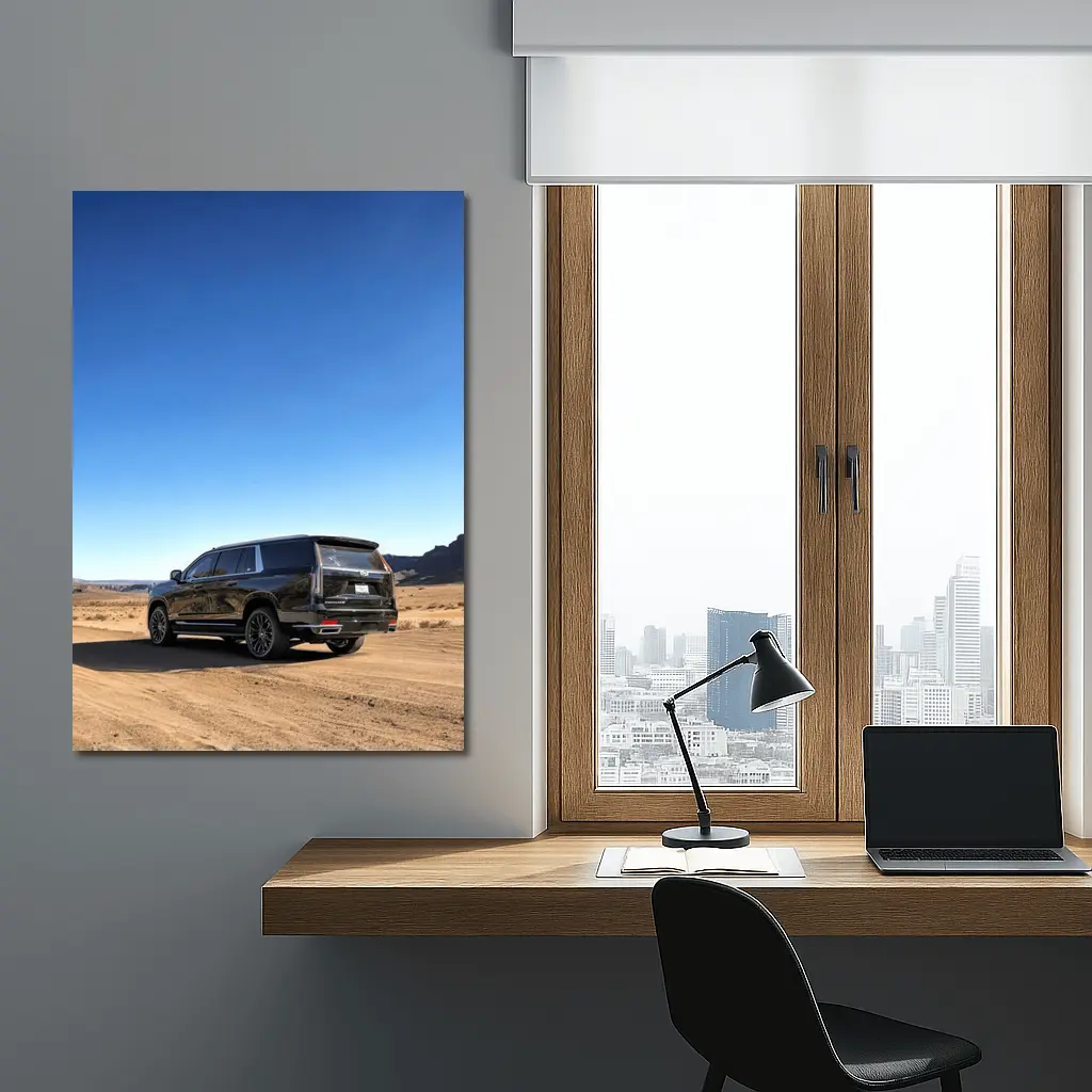 Black Cadillac Escalade Desert Dirt Road – Wall Art