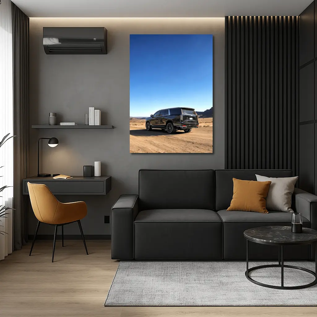 Black Cadillac Escalade Desert Dirt Road – Wall Art