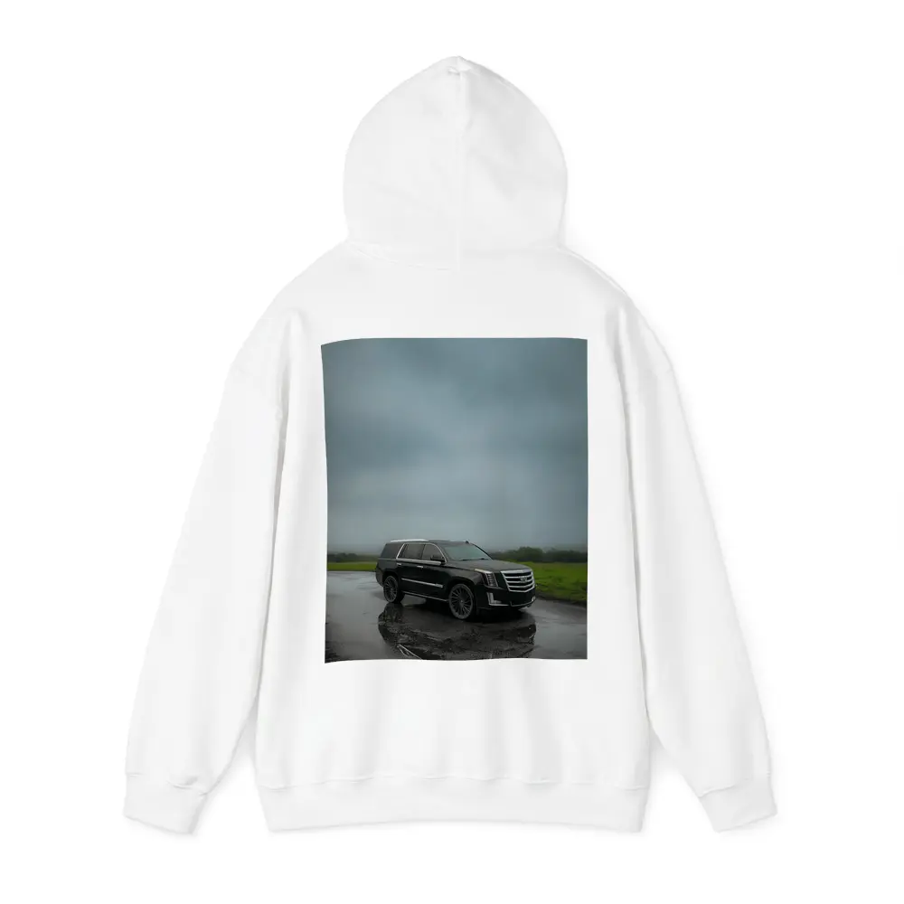Black Cadillac Escalade Rainy Overcast Day – Hoodies