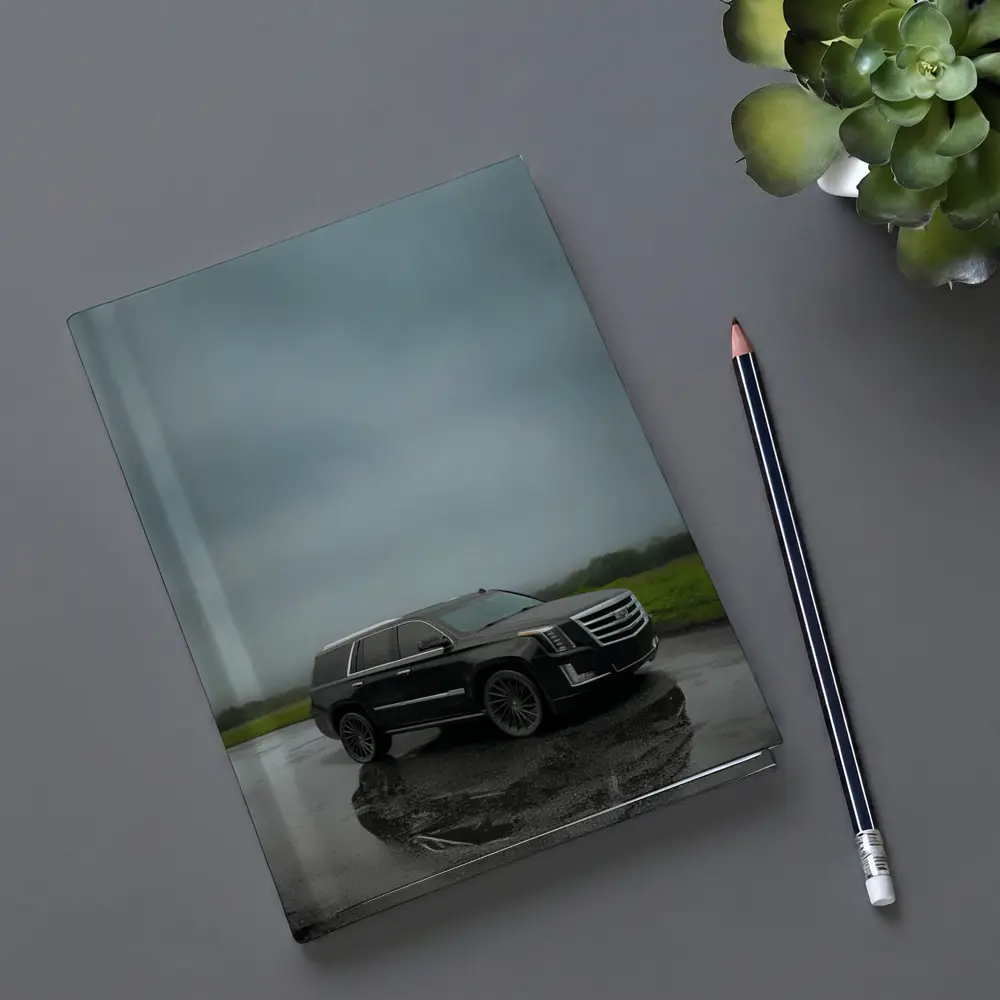 Black Cadillac Escalade Rainy Overcast Day – Notebooks